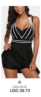 Cutout Back Halter Neck Black One Piece Swimdress