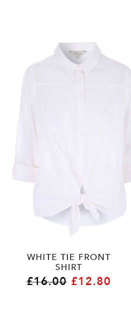 White tie front shirt