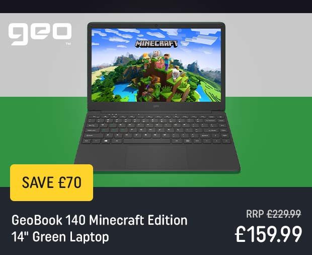 GeoBook 140 Minecraft Edition 14" Green Laptop