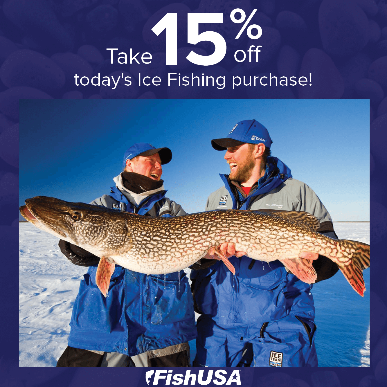 Take 15% off in the Ice Fishing Store