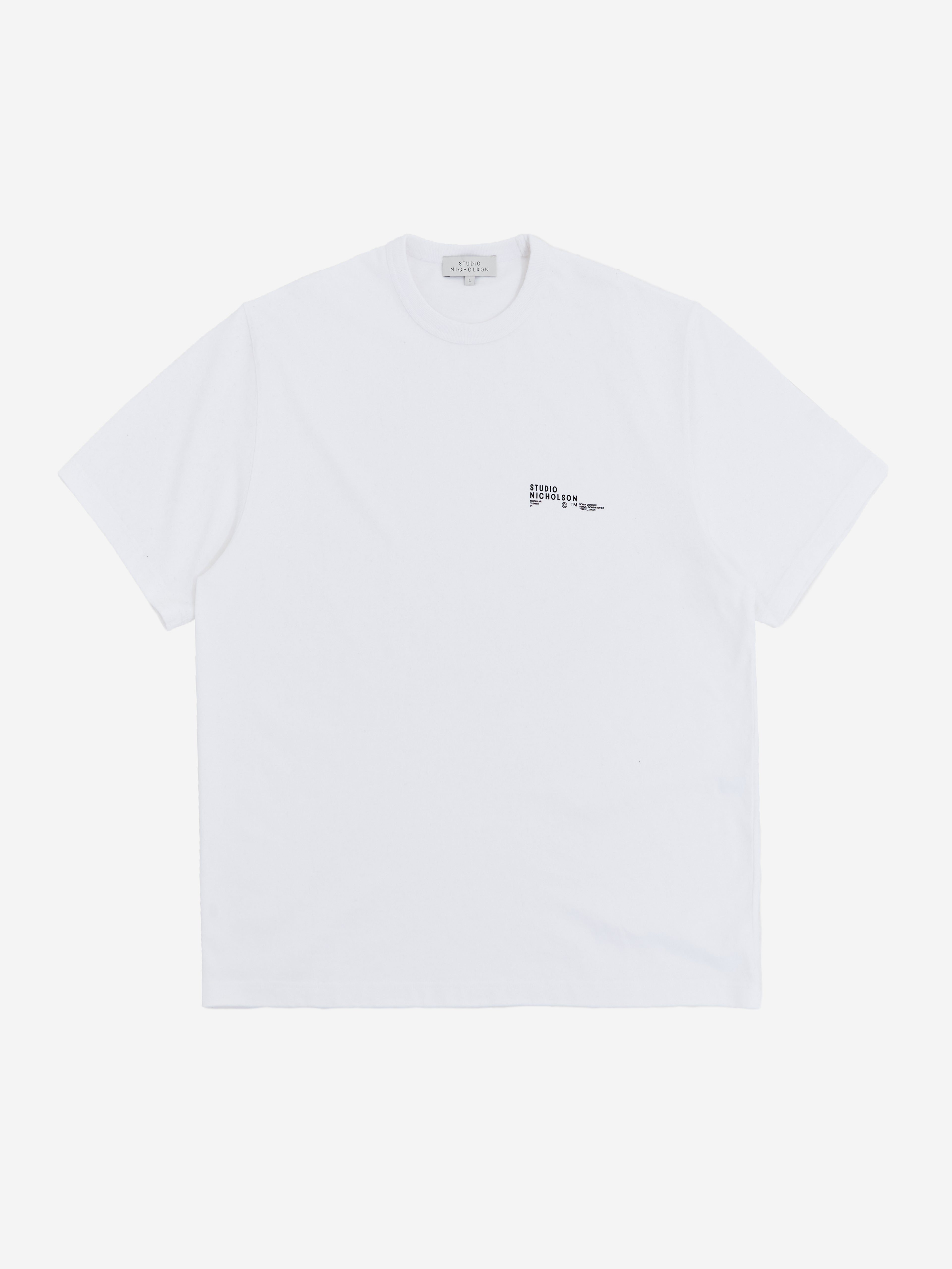 Image of Studio Nicholson Module Logo Box Fit T-Shirt - White