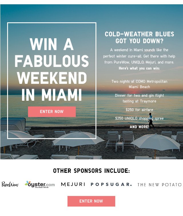 WIN A FABULOUS WEEKEND IN MIAMI - ENTER NOW