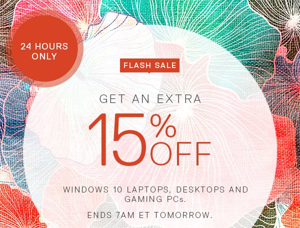 FLASH SALE GET AN EXTRA 15% OFF