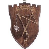 Miniature Flail and Crossbow Display Plaque