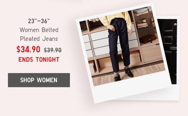 PDP6 - WOMEN BELTED PLEATED JEANS