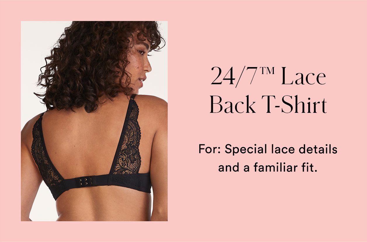 24/7™ Lace Back T-Shirt | For: Special lace details and a familiar fit. 