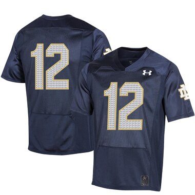 Under Armour #12 Notre Dame Fighting Irish Navy College Football 150th Anniversary Replica Jersey