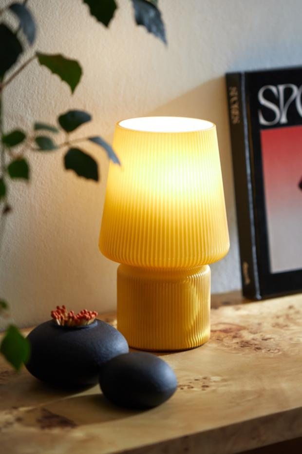 Ribbed Little Glass Table Lamp