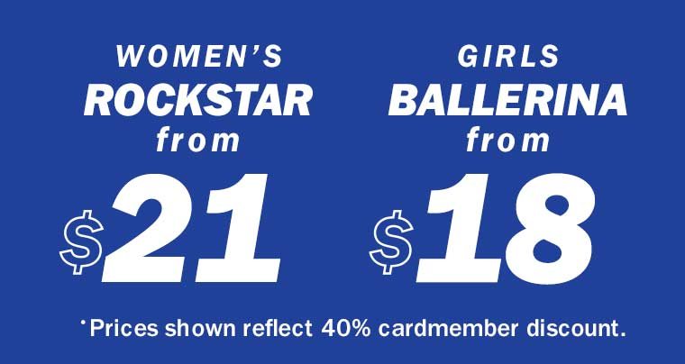 Prices shown reflect 40% cardmember discount.