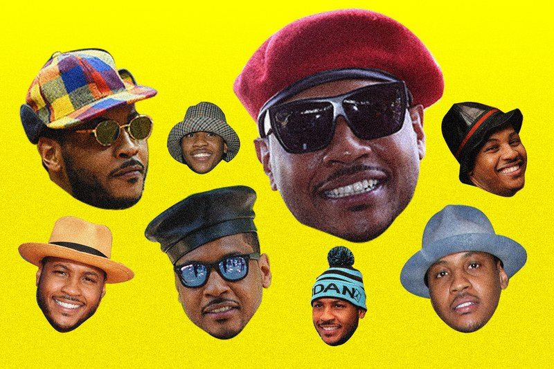 8 Carmelo Anthony heads in hats