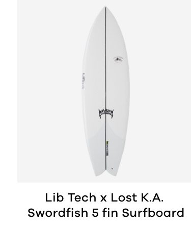 Lib Tech x Lost K.A. Swordfish 5 fin Surfboard