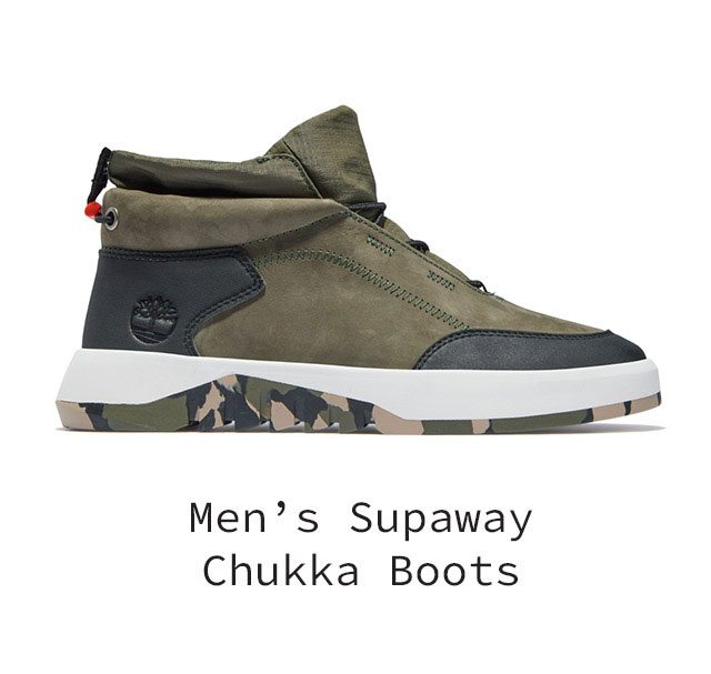 Mens Supaway Leather Chukka Boots Green