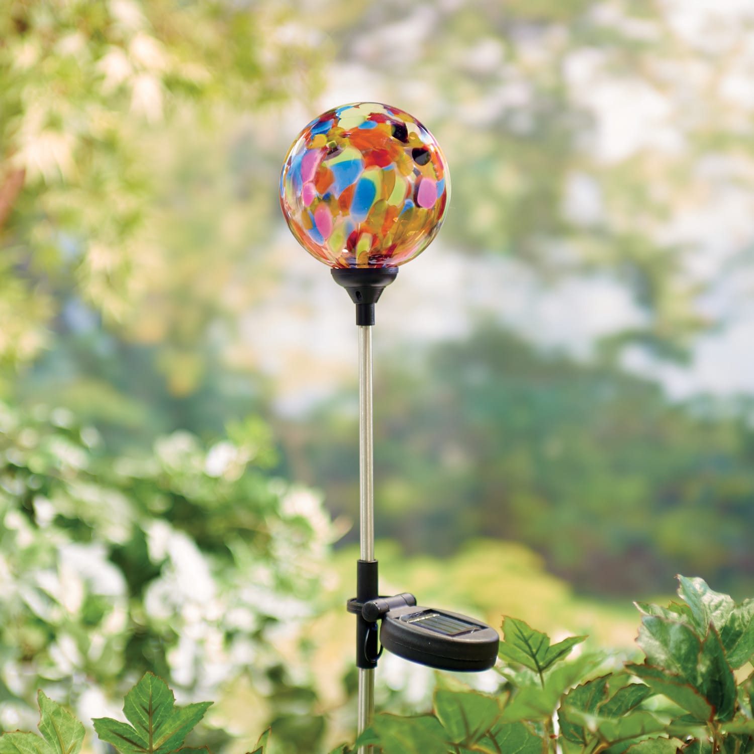 Confetti Glass Solar Garden Stake