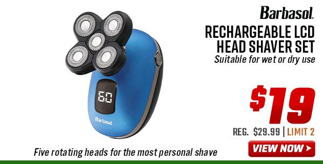 Barbasol Rechargeable LCD Head Shaver Set