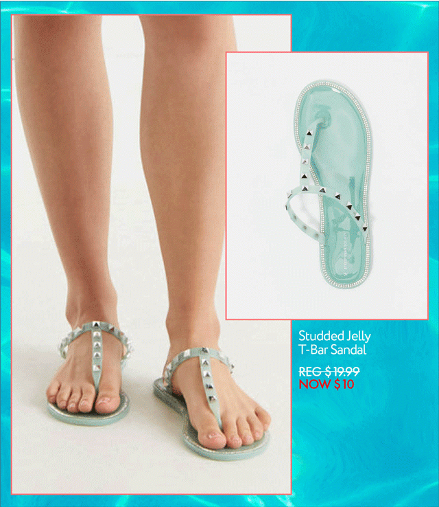 Studded Jelly T Bar Sandal 