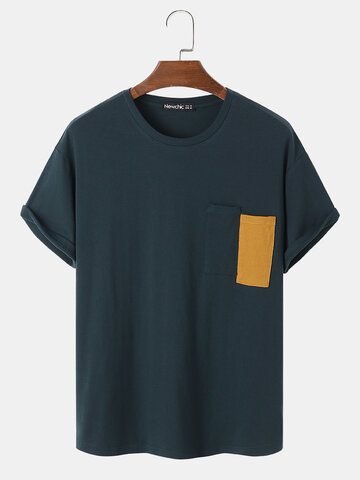 100% Cotton Pocket Casual T-Shirt