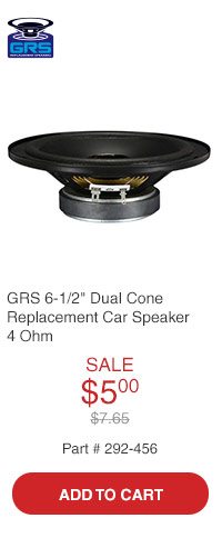 GRS 6AS-4 6-1/2in Dual Cone Replacement Car Speaker 4 Ohm