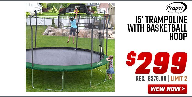 Propel 15' Trampoline with Basketball Hoop