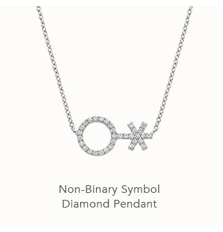Non-Binary Symbol Diamond Pendant