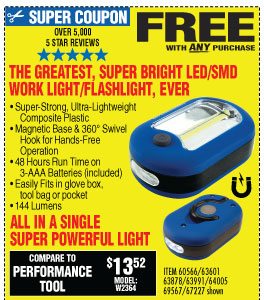 View Ultra Bright LED Portable Worklight/Flashlight