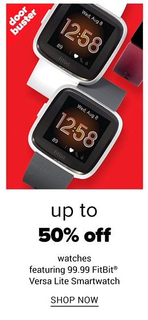 Up to 50% off watches feat. $99.99 FitBit Versa Lite Smart Watches - Shop Now