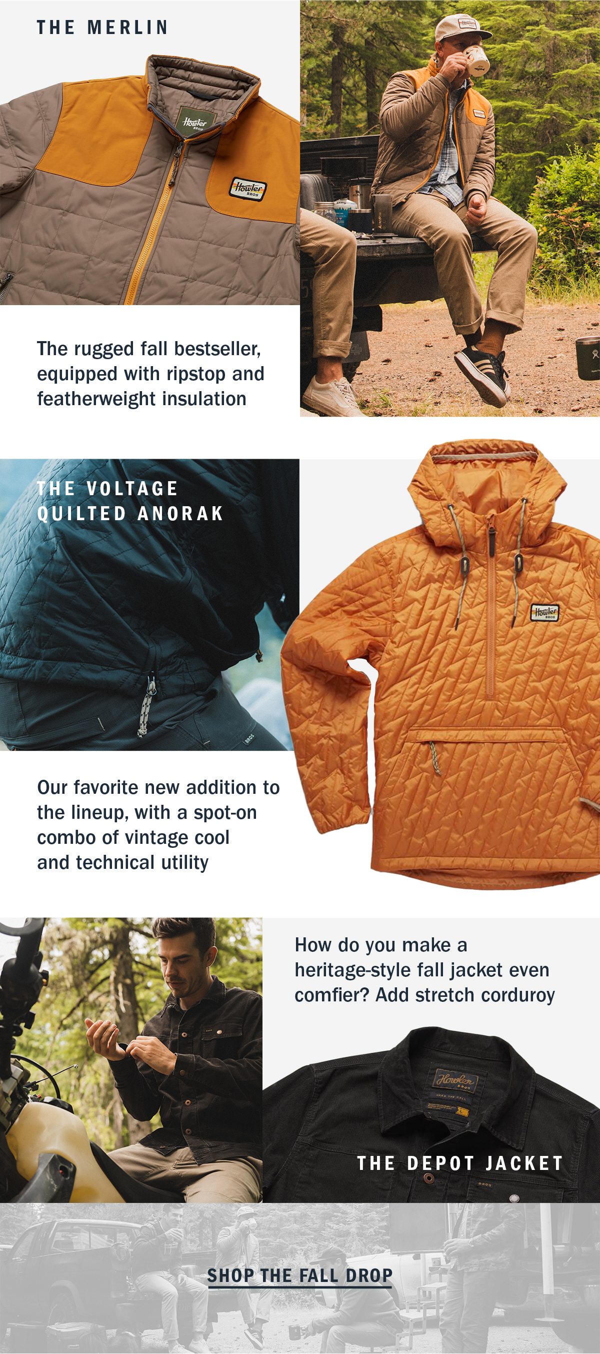 howler brothers voltage quilted pullover