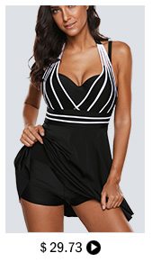 Cutout Back Halter Neck Black One Piece Swimdress