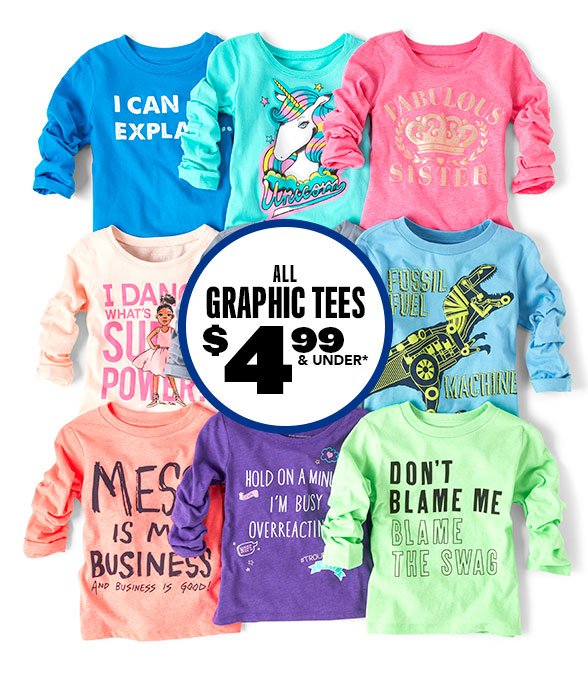 All Graphic Tees $4.99 & Under