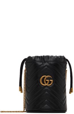 Gucci - Black Mini GG Marmont Bucket Bag