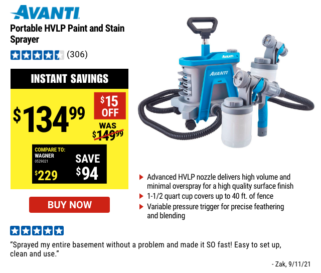 Portable HVLP Paint and Stain Sprayer