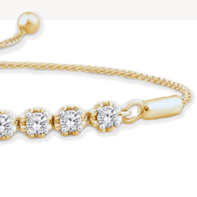 Lab-Created Diamonds by KAY Link Bolo Bracelet 1/2 ct tw 14K Yellow Gold