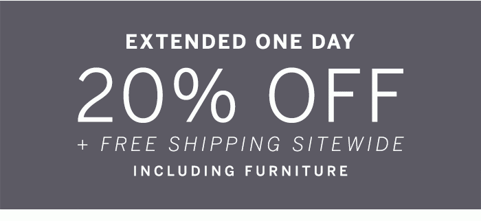 20% Off + Free Shipping Sitewide Including