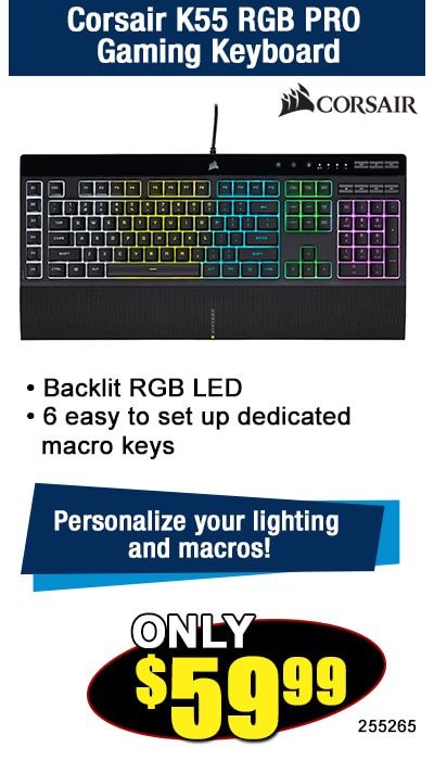 Corsair K55 RGB PRO Gaming Keyboard