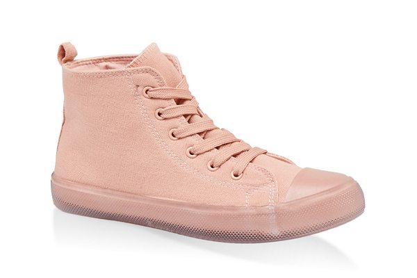 Clear Sole Lace Up High Top Sneakers