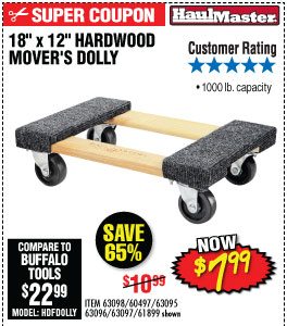 View 18 In. x 12 In. 1000 lbs. Capacity Hardwood Dolly