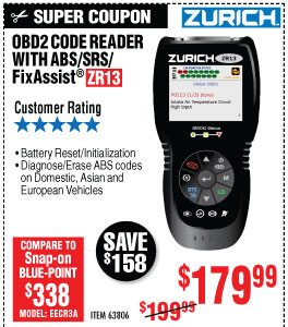 View ZR13 OBD2 Code Reader with ABS/SRS/FixAssist
