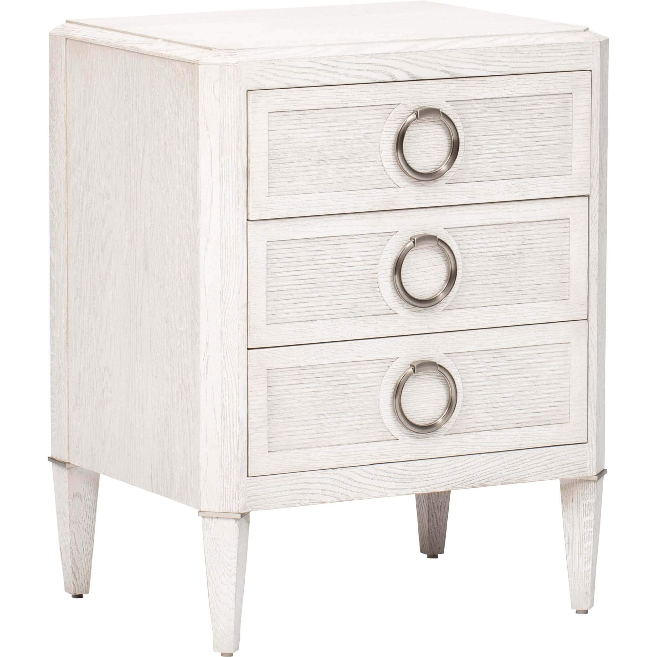 Image of Domaine Blanc Three Drawer Nightstand