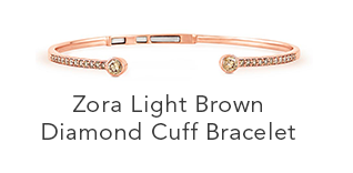 Zora Light Brown Diamond Cuff Bracelet