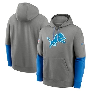 Men's Nike Gray Detroit Lions 2024 Sideline Club Pullover Hoodie