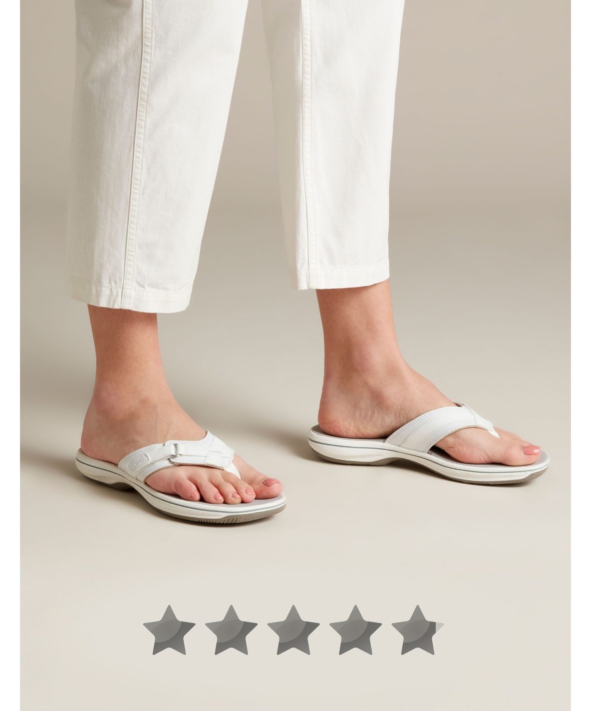 Brinkley Sea white synthetic toe post sandals