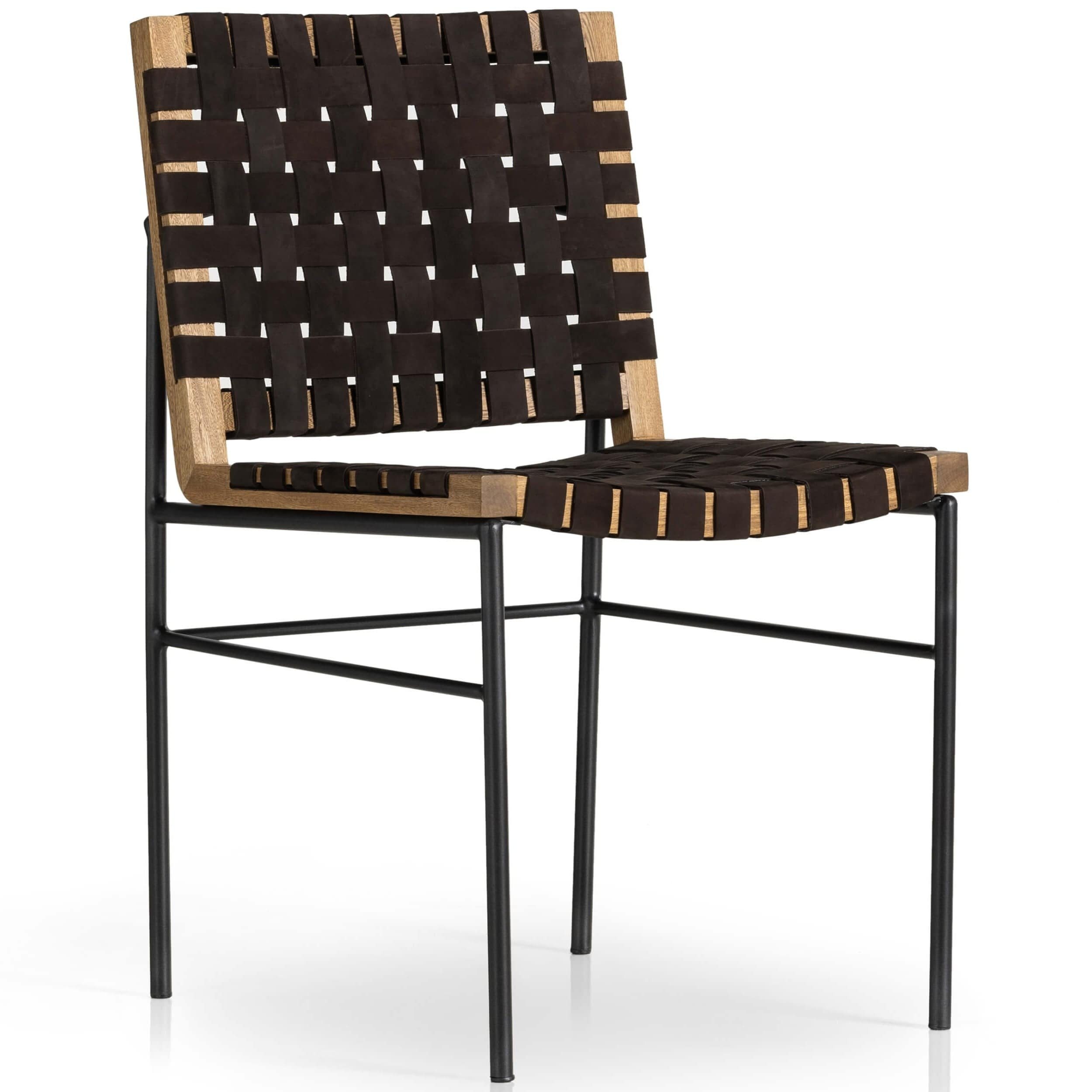 Image of Lombard Leather Dining Chair, Espresso, Set of 2