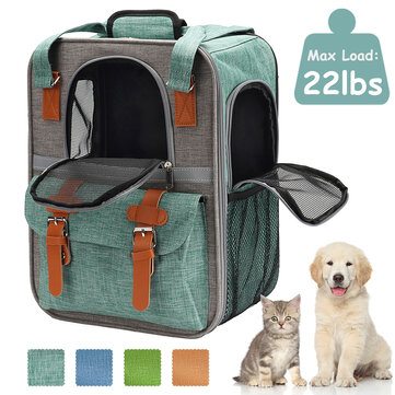 Pet Travel Carrier Backpack 20lbs Cat Dog Foldable Back Bag with Removable Mat Puppy Supplies