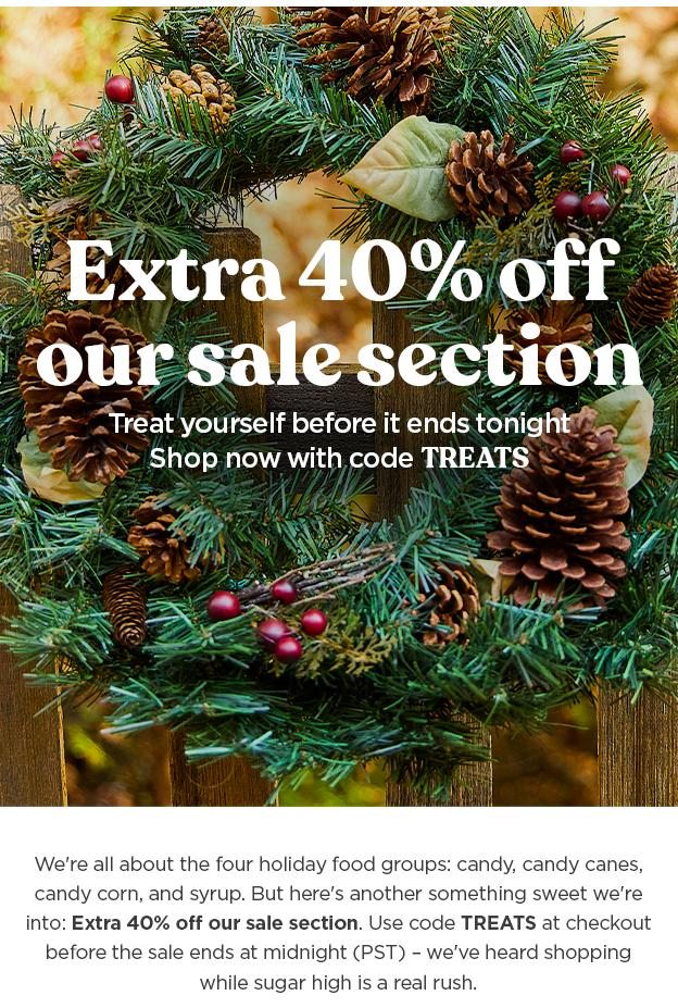 Extra 40% off Sale Items with code TREATS