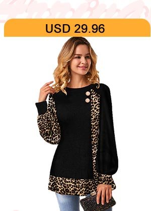 Leopard Pattern Long Sleeve Round Neck Velvet T Shirt 