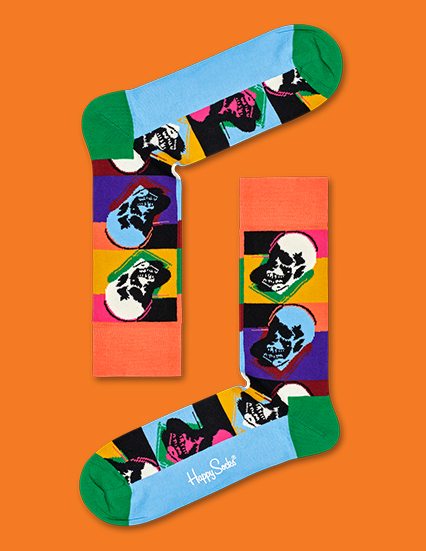 Andy Warhol Skull Sock