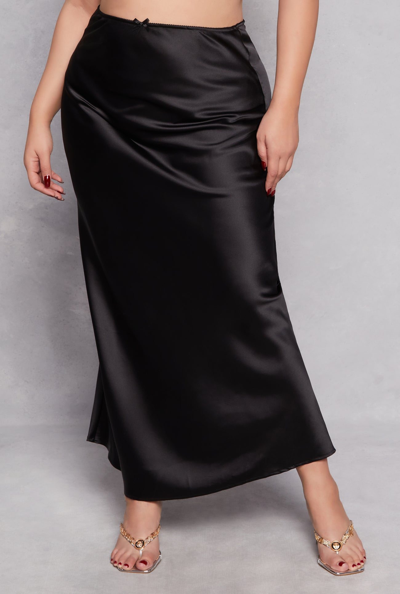 Plus Size Almost Famous Satin Slip Skirt