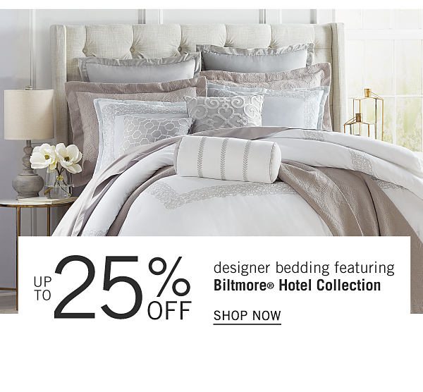 Upto 25% off Designer Bedding featuring Biltmore Hotel COllection - Shop Now