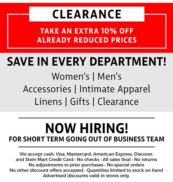 save in every department! in-store only