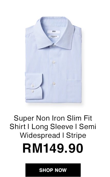 Super Non Iron Slim Fit Shirt | Long Sleeve | Semi Widespread | Stripe