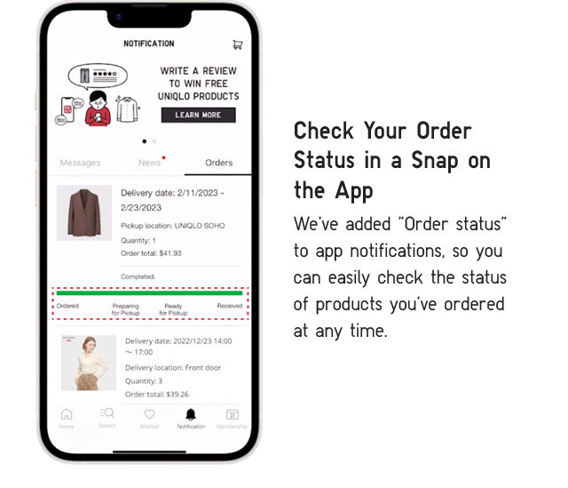 BANNER 6 - CHECK YOUR ORDER STATUS IN A SNAP ON THE APP.